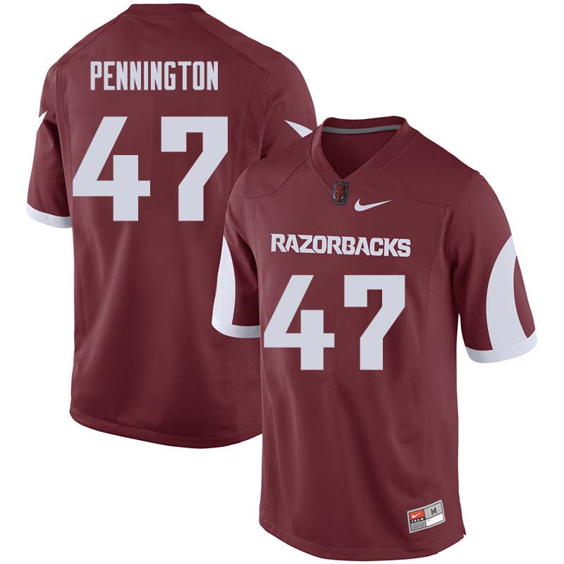 Men #47 Tyler Pennington Arkansas Razorback College Football Jerseys Sale-Cardinal